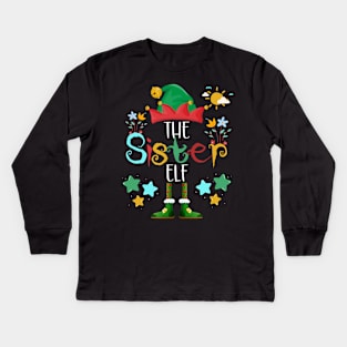 The Sister Elf, Christmas Family Matching Fun Xmas Top Kids Long Sleeve T-Shirt